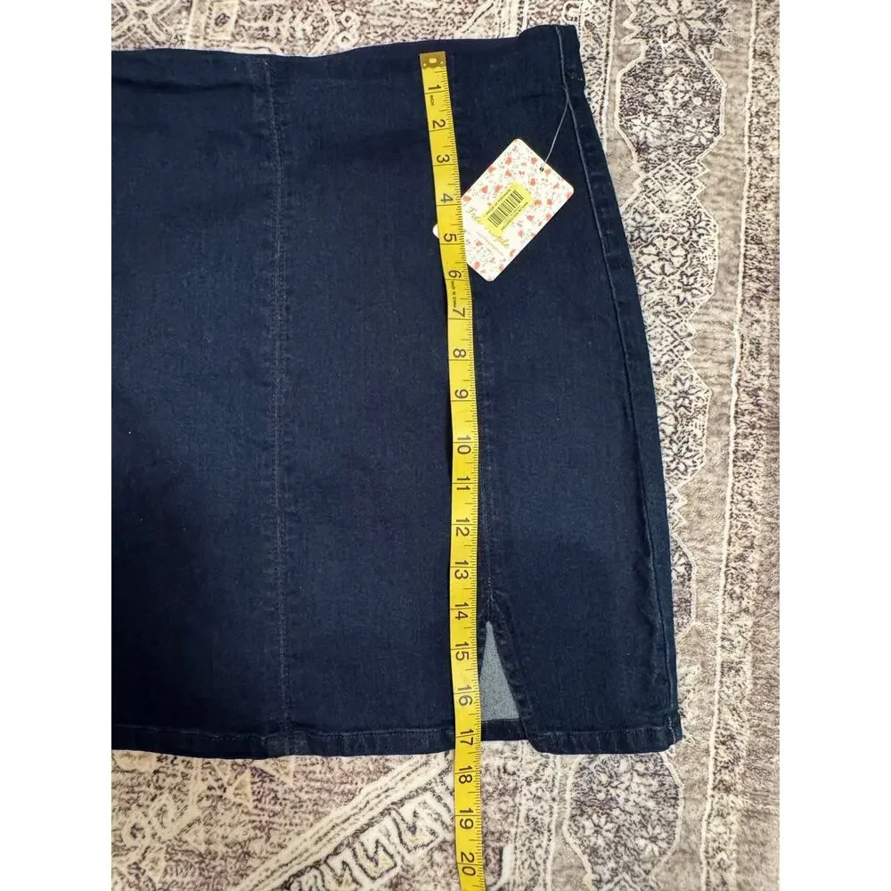 NWT FREE PEOPLE Denim Mini Skirt With Elastic Waist